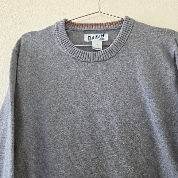 Duluth Trading Co Crewneck Sweater Gray Knit Pullover Men Size M Cotton Blend - Picture 2 of 11